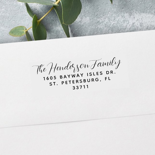 Returadressen Namn för handskrivet skript Självfärgande Stämpel (Skapare uppladdad)