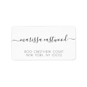 Returadressen Namn för Namnteckning skript Adressetikett