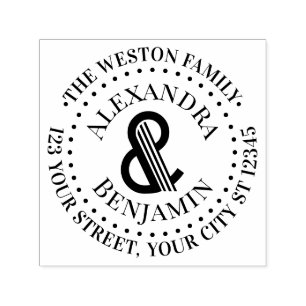 Returadressen Namn för storskaliga konsthälsfamilj Självfärgande Stämpel