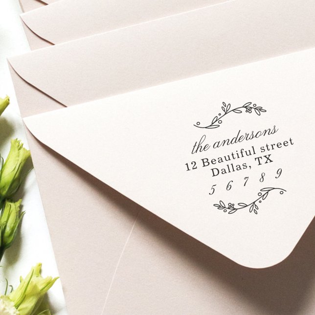 Returadressen Namn Greenery Gren Självfärgande Stämpel (Skapare uppladdad)