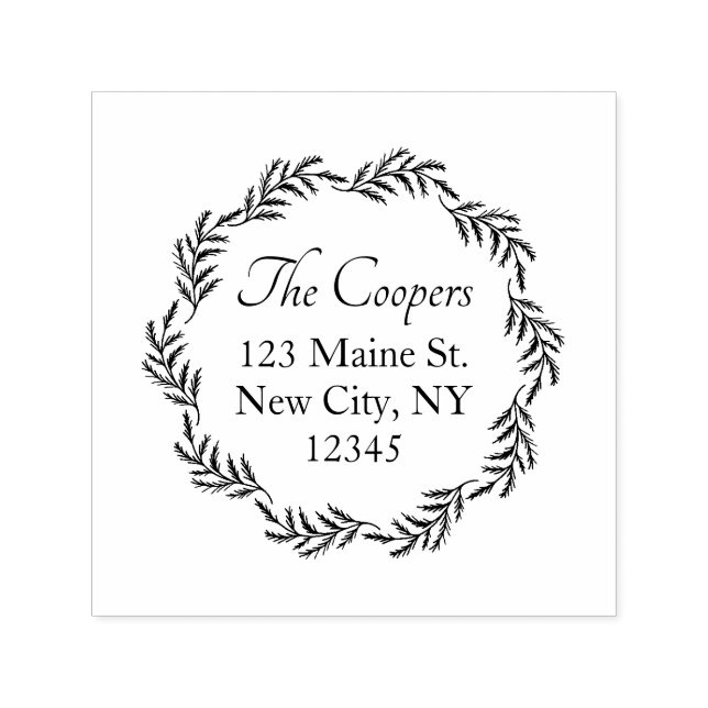 Returadressen Namn Helgdag i elegant Script-familj Självfärgande Stämpel (Design)