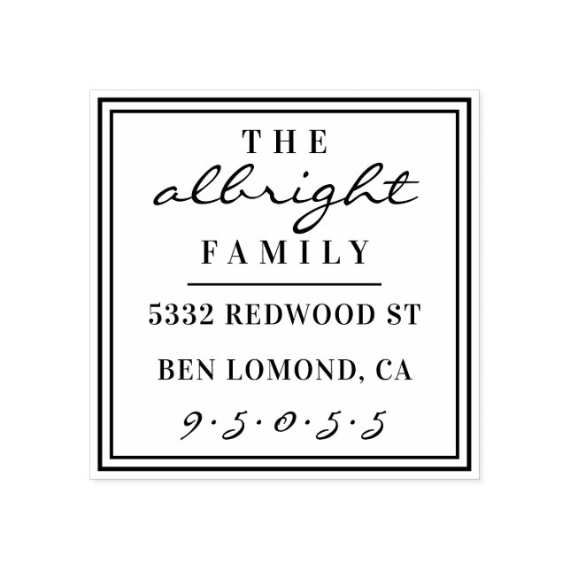 Returadressen Namn i anpassningsbar i kvadratfamil Stämpel (Tryck)