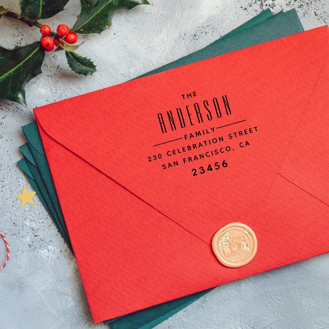 Returadressen Namn i Anpassningsbarna i fetstil Stämpel (Skapare uppladdad)