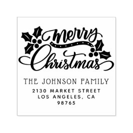 Returadressen Namn i Cute-julfamiljen Självfärgande Stämpel