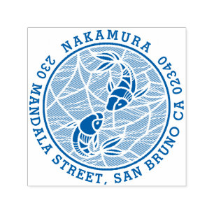 Returadressen Namn i den djärva japanska familjen Självfärgande Stämpel