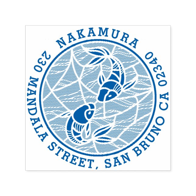 Returadressen Namn i den djärva japanska familjen  Självfärgande Stämpel (Design)