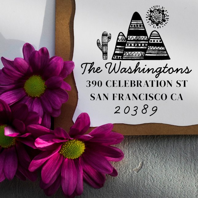 Returadressen Namn i familjen Teckning i Tribal De Självfärgande Stämpel (Skapare uppladdad)