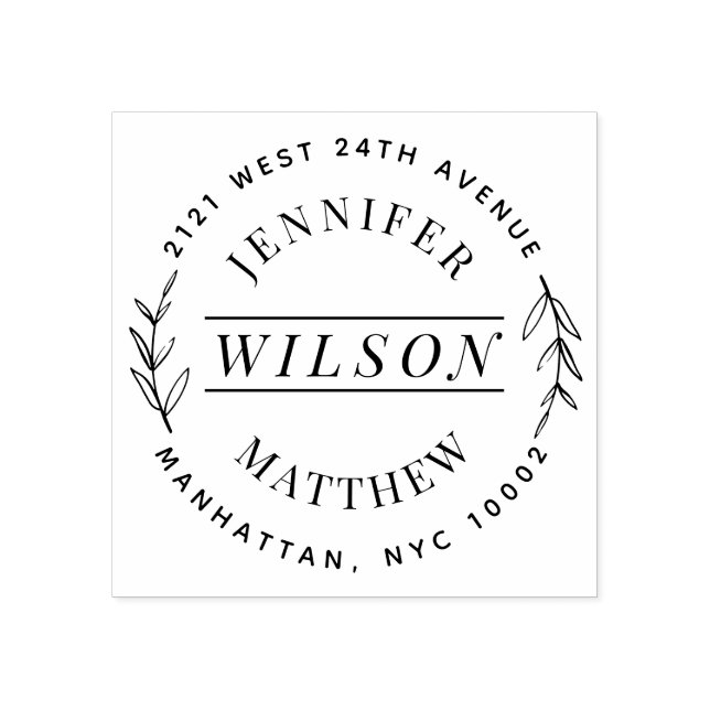 Returadressen Namn i hand plockade, utandningsfami Stämpel (Tryck)