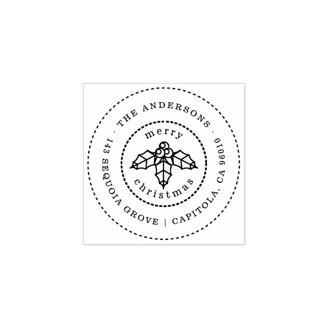 Returadressen Namn i  i julhuset Löv Stämpel (Tryck)