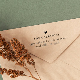 Returadressen Namn i minimalistisk hjärtfamilj Stämpel