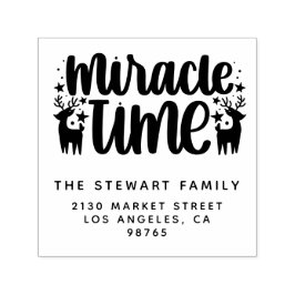 Returadressen Namn i Miracle Time-julfamiljen Självfärgande Stämpel