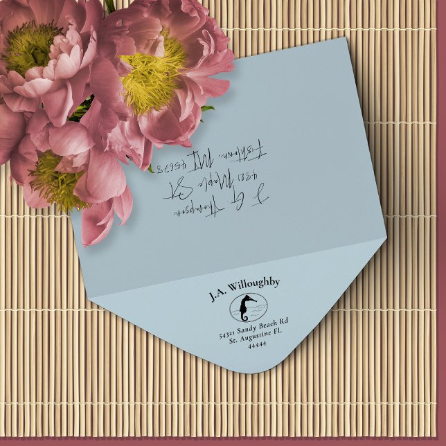 Returadressen Namn i sjöhästfamiljen Stämpel (Skapare uppladdad)