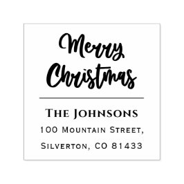 Returadressen Namn i trendigets julfamilj Självfärgande Stämpel