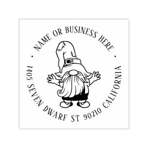 Returadressen Namn vid Cute Julgrummet Tecknad Självfärgande Stämpel