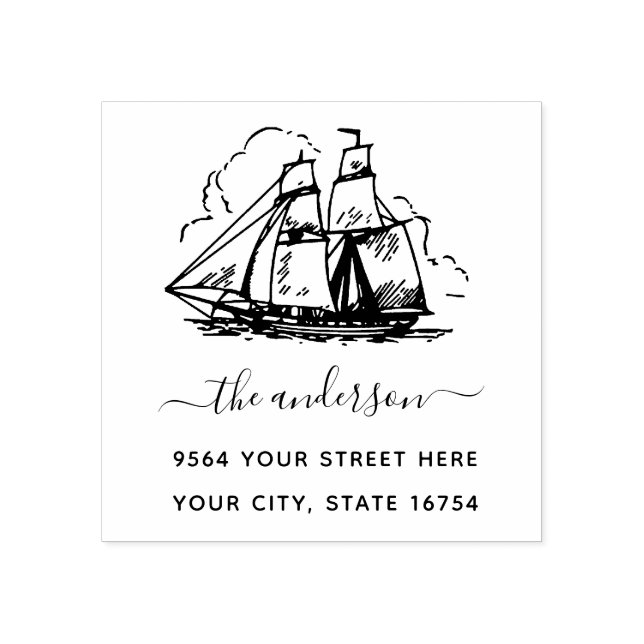 Returadressen Namnteckning anpassningsbar Family N Stämpel (Tryck)