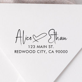 Returadressen Namnteckning hjärta i skript Självfärgande Stämpel