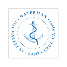 Returadressen Nautical Anchor Round Family Namn