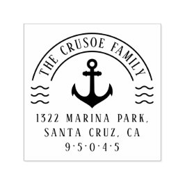 Returadressen Nautical Anchor & Vågar Family Namn Självfärgande Stämpel