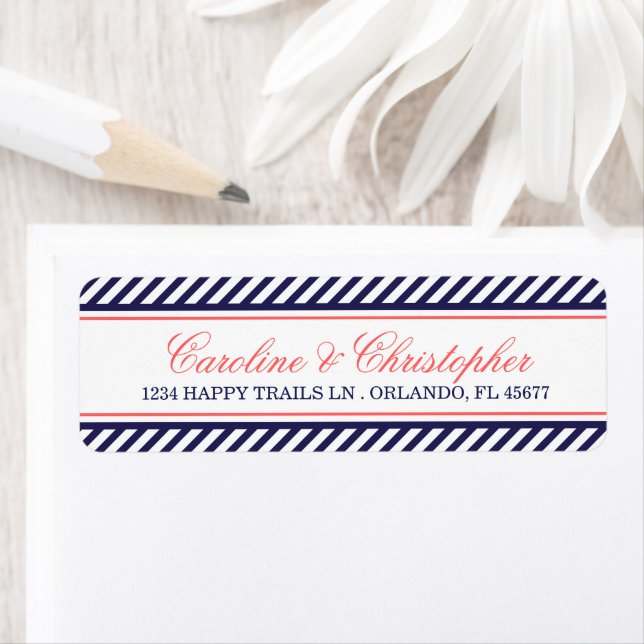 Returadressen Nautical Bröllop Returadress Etikett (Insitu)