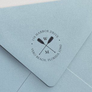 Returadressen Nautical Oars Par Monogram Självfärgande Stämpel