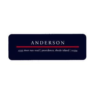 Returadressen Navy & Red & White Patriotic Returadress Etikett