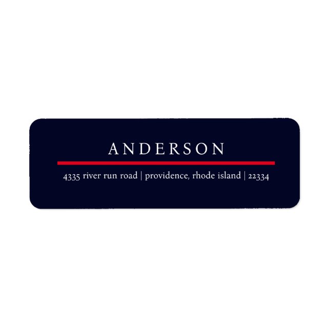 Returadressen Navy & Red & White Patriotic Returadress Etikett (Framsidan)