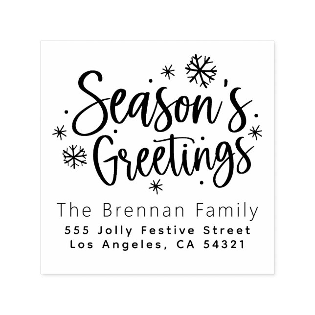 Returadressen Nice God jul Family Namn Självfärgande Stämpel (Design)