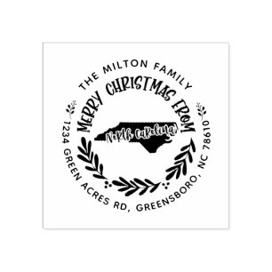 returadressen Norra carolina god jul Stämpel