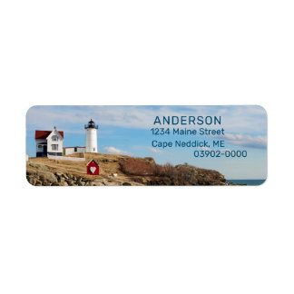 Returadressen Nubble Heart Lighthouse Returadress Etikett