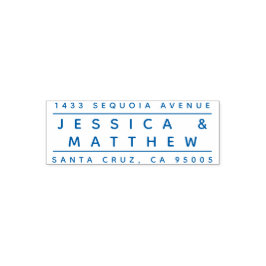 Returadressen Par Namn med minimalistiskt Letterin Självfärgande Stämpel