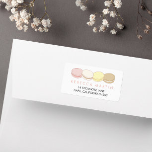 Returadressen Pastel Fransk Macarons Adressetikett