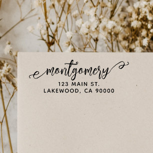 Returadressen Penselskript, Snyggt Självfärgande Stämpel