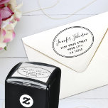 Returadressen personlig Namn Självfärgande Stämpel<br><div class="desc">Lägg till namn och adress och skapa enkelt din moderna personlig returadress frimärke. Du kan ÖVERFÖRA DESIGN på andra Zazzle-produkter och justera den så att den passar de flesta Zazzle-objekt. Du kan också klicka på knappen CUSTOMIZE för att lägga till, ta bort eller ändra information som bakgrundsbild färg, text, teckensnitt...</div>