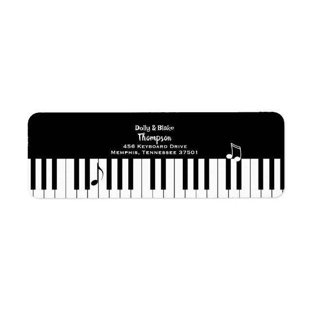 Returadressen Piano Nycklar Tangentbord Returadress Etikett (Framsidan)