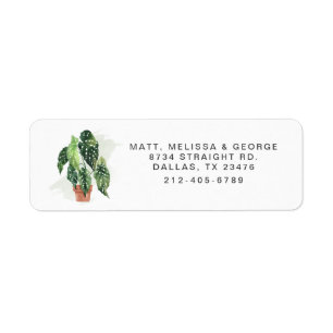 Returadressen Poted Plant Greenery Returadress Etikett