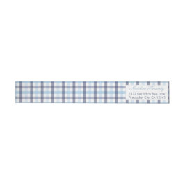 Returadressen Preppy Blue Play Boy Baby Shower Etikettband