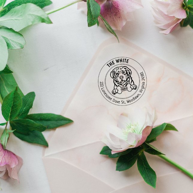 Returadressen Pyrenean Mountain Hund Stämpel (Skapare uppladdad)