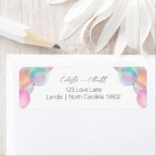 Returadressen Rainbow Bubbles Baby Shower Returadress Etikett