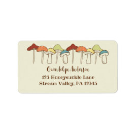 Returadressen Rainbow Mushroom Toadstools Adressetikett