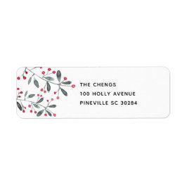 Returadressen Red & Grönt jul Holly Löv Returadress Etikett