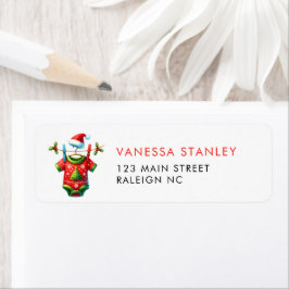 Returadressen Red jul Santa Baby Shower Returadress Etikett