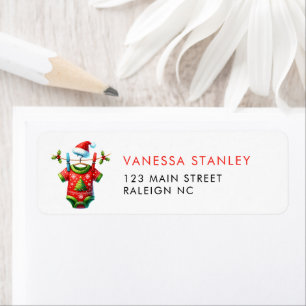 Returadressen Red jul Santa Baby Shower Returadress Etikett