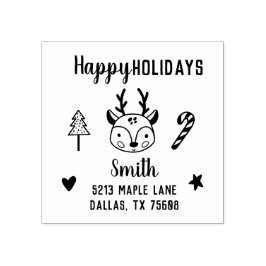 Returadressen Rener, handdragen i jultomten Stämpel