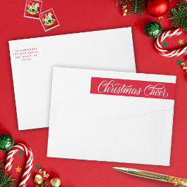 Returadressen Retro Red Script-julljacka Etikettband