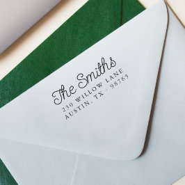 Returadressen Retro Script Calligraphy Family Stämpel
