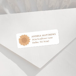 Returadressen Retro WildblommGirl Baby Shower Returadress Etikett