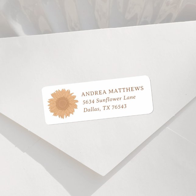 Returadressen Retro WildblommGirl Baby Shower Returadress Etikett (Skapare uppladdad)