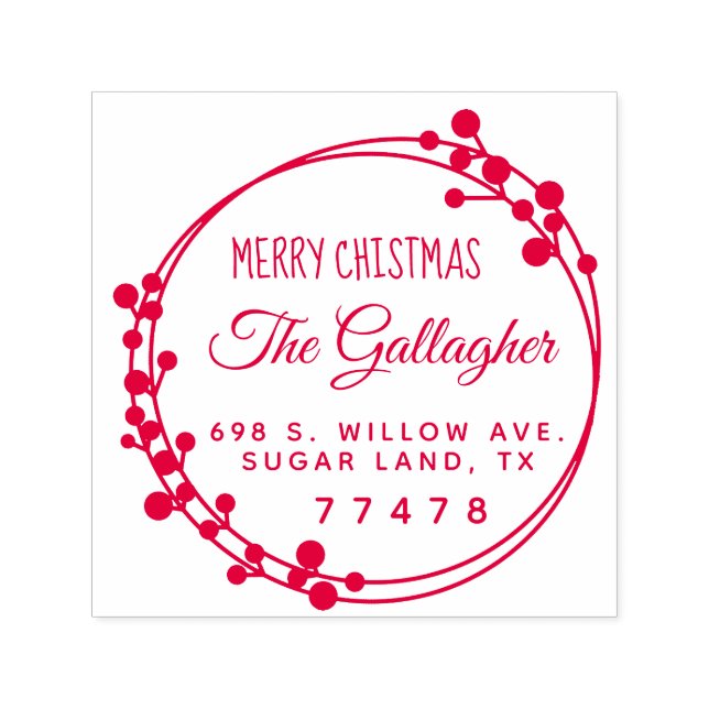 Returadressen ring God jul i jul Självfärgande Stämpel (Design)