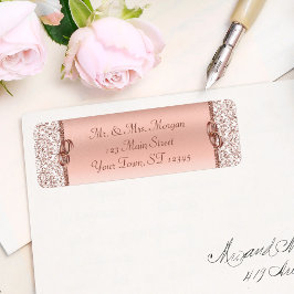 Returadressen Ro Guld Damask Wedding Returadress Etikett
