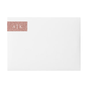 Returadressen rosa ros Guld Glitter Etikettband